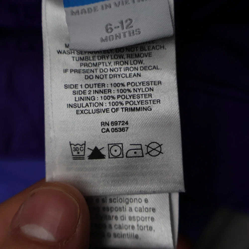 Columbia Jacket Enfant 6-12M Blue Insulated Hooded Full Zip Light Pack Puffer‎